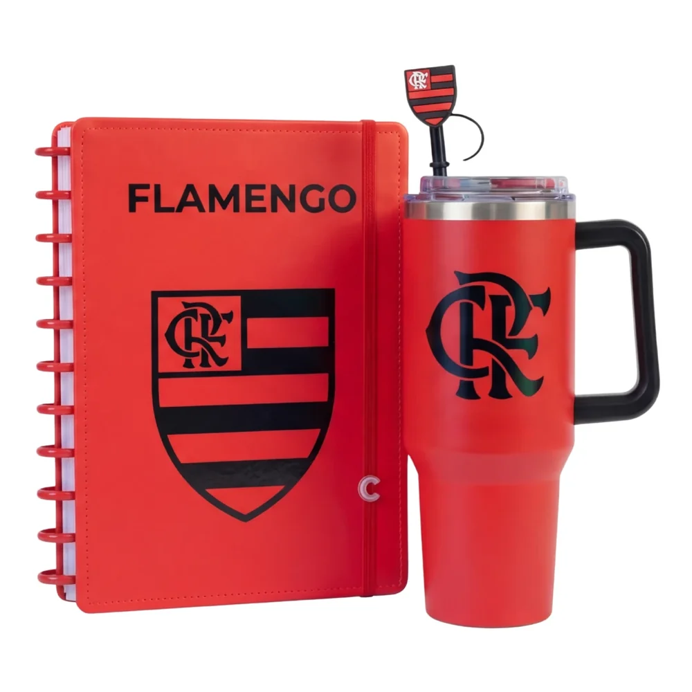 Copo Térmico Flamengo + Caderno Inteligente Flamengo Grátis