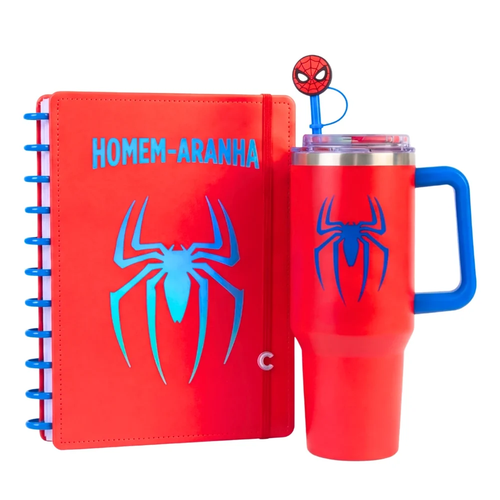 Copo Térmico Homem-Aranha + Caderno Inteligente Homem-Aranha Grátis